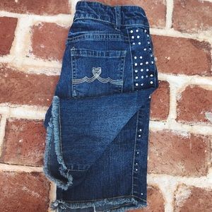 Jewel Dark Wash Bermuda Jean Shorts